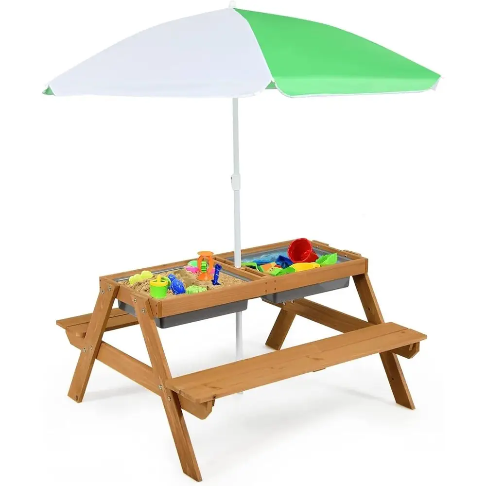 Kids Outdoor Water Table - Деревянный столик 4-в-1 для игр с