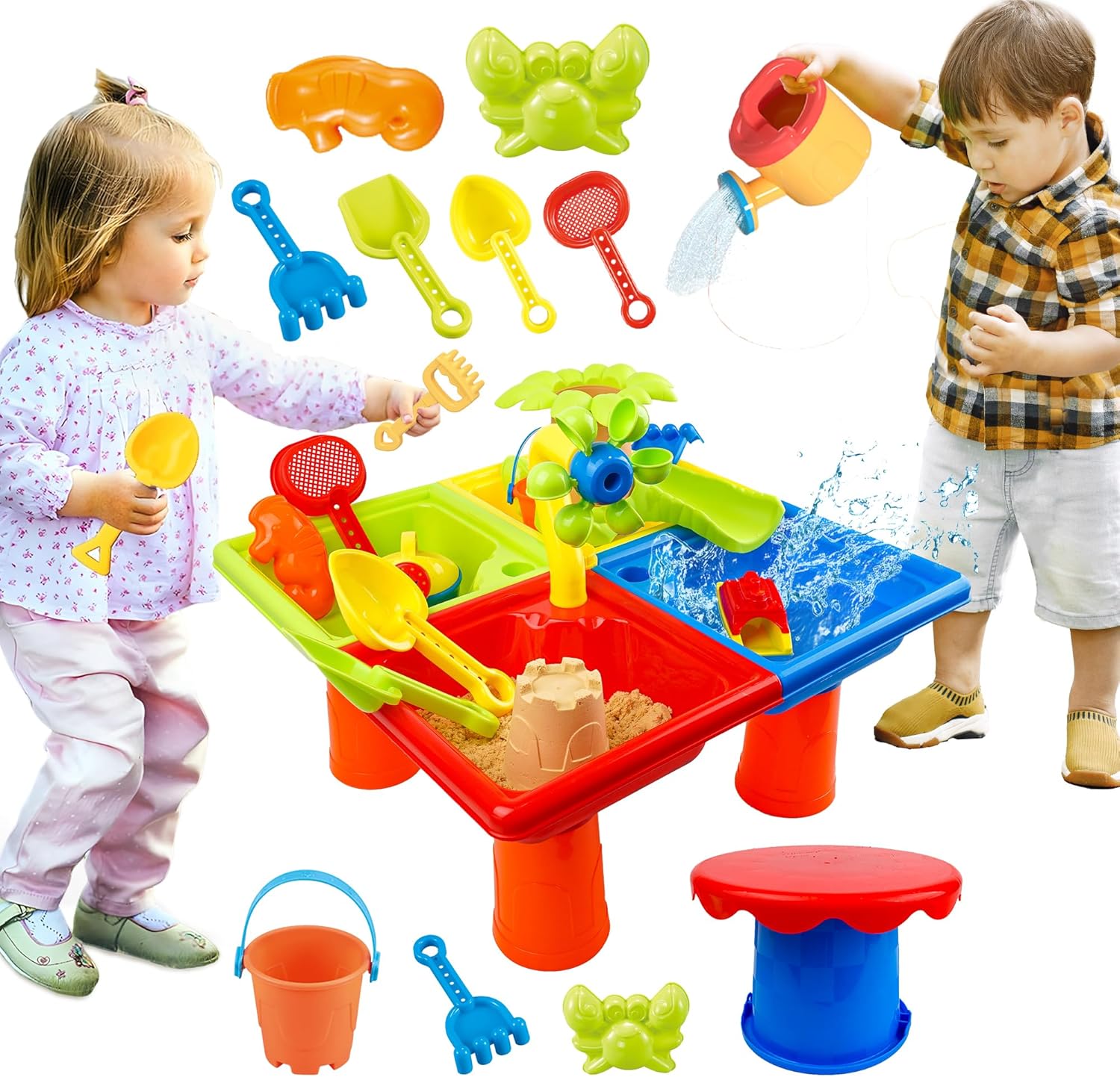 Kids Outdoor Water Table - 25 шт. летний водный стол для