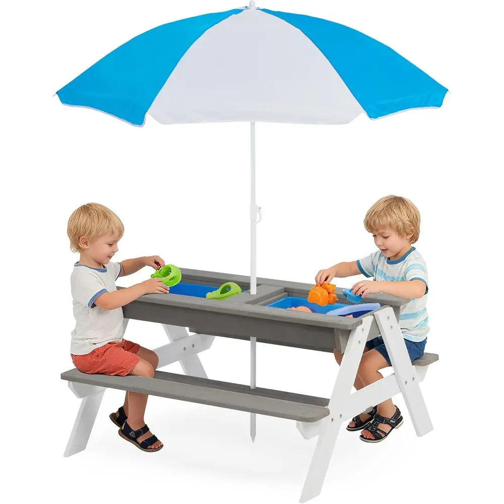Kids Outdoor Water Table - Трансформируемый деревянный столик для пикника 3-в-1