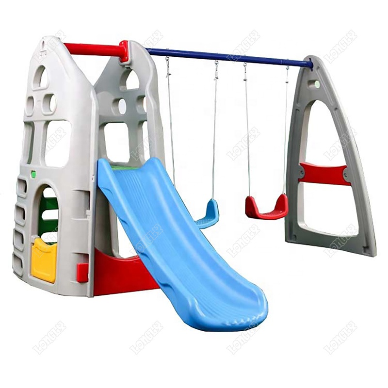 Kids Outdoor Swing Set With Slide - Пластиковая горка и качели для двора,