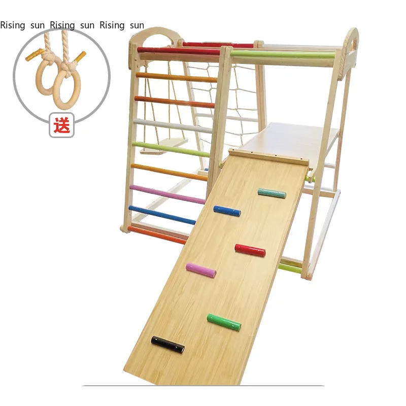 Kids Outdoor Swing Set With Slide - Деревянный игровой комплекс для дома: лестница,