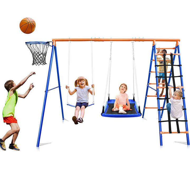 Детский игровой комплекс 3-в-1 – обзор и цена Kids Outdoor Swing Set With Slide