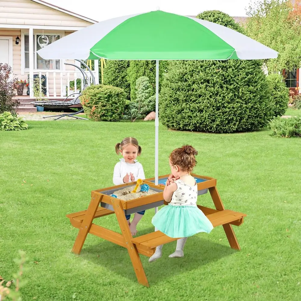 Детский столик-зонтик 3-в-1 с  – обзор и цена Kids Outdoor Water Table