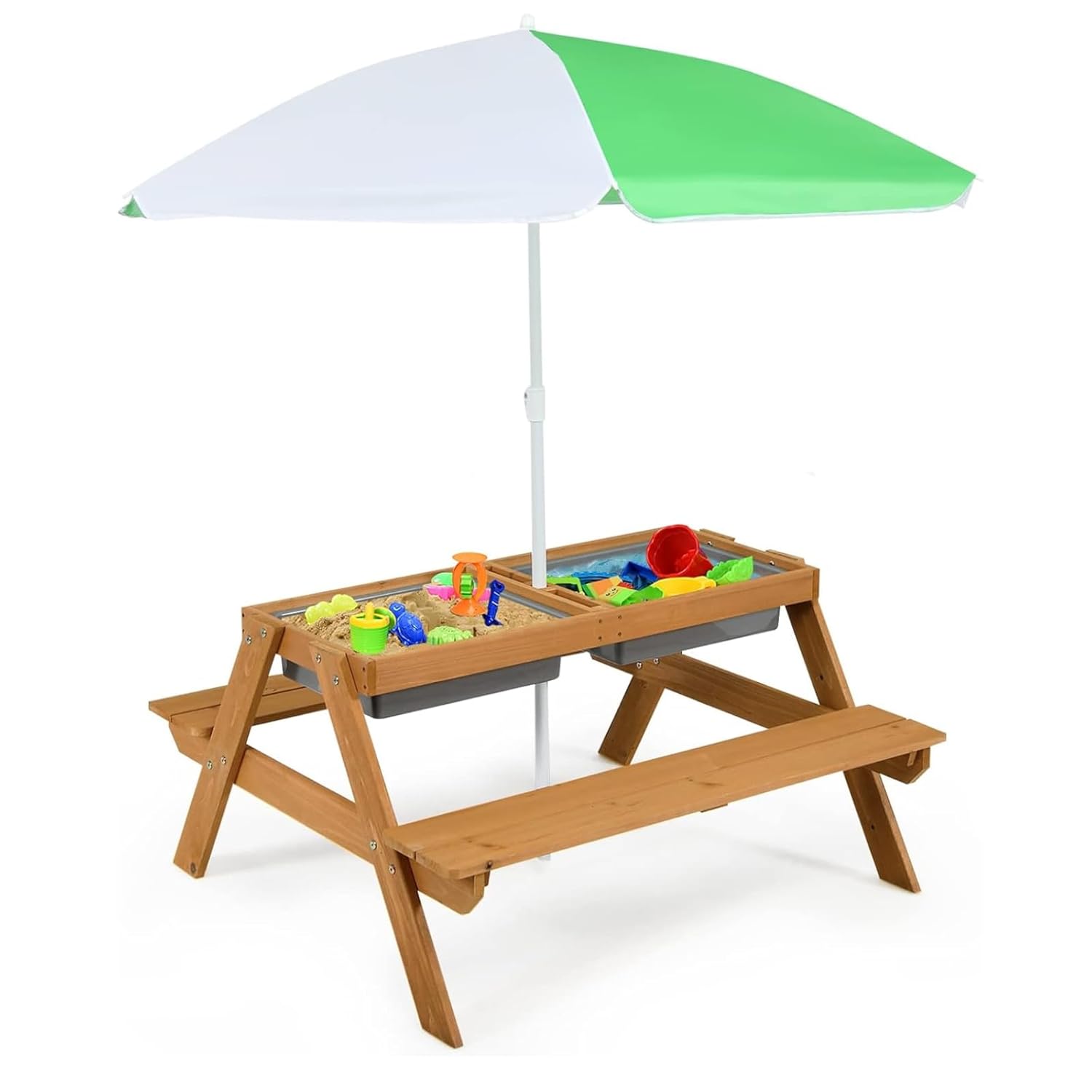 Детский пикниковый стол 4-в-1  – обзор и цена Kids Outdoor Umbrella For Table