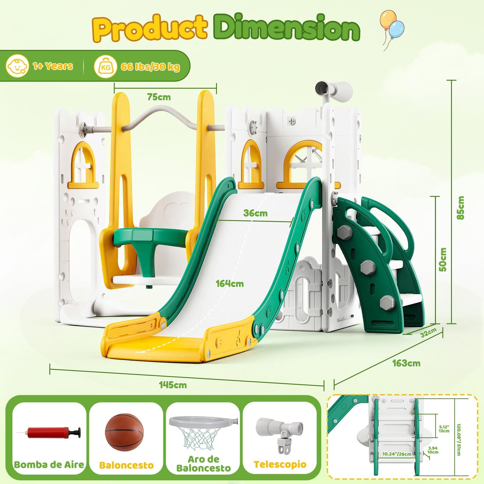 Игровой комплекс 7 в 1 для мал – обзор и цена Kids Outdoor Swing Set With Slide