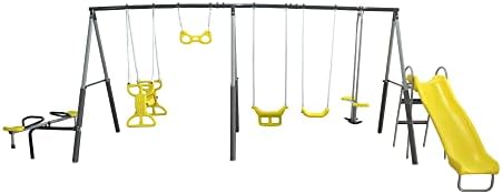 Детская металлическая игровая  – обзор и цена Kids Outdoor Swing Set With Slide