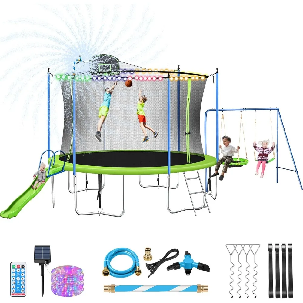 Батутный комплекс 12-14 футов  – обзор и цена Kids Outdoor Swing Set With Slide