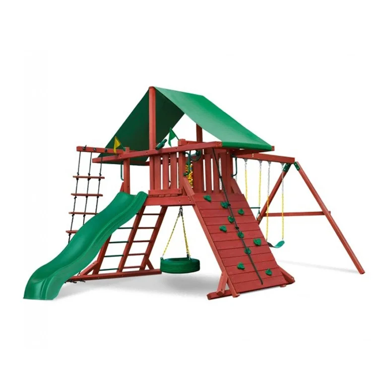 Деревянный уличный игровой ком – обзор и цена Kids Outdoor Swing Set With Slide