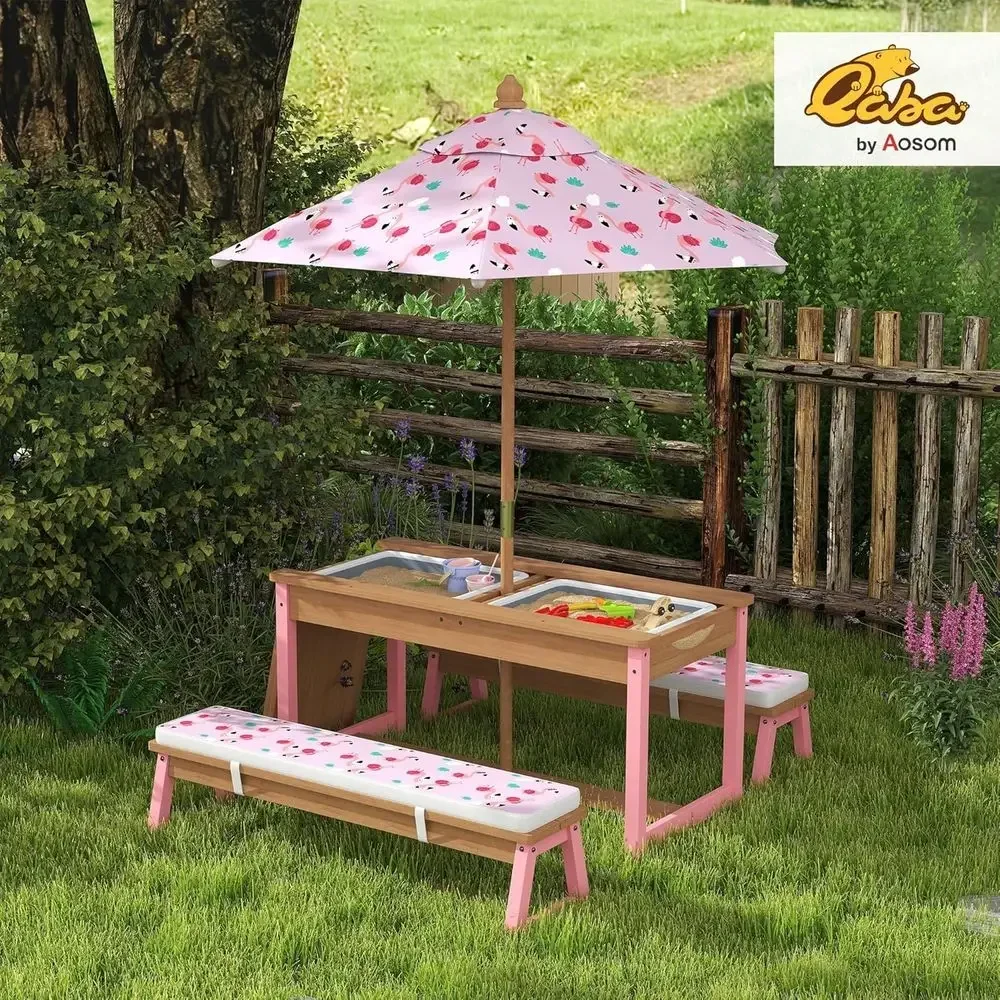 Деревянный набор для пикника с – обзор и цена Kids Outdoor Umbrella For Table