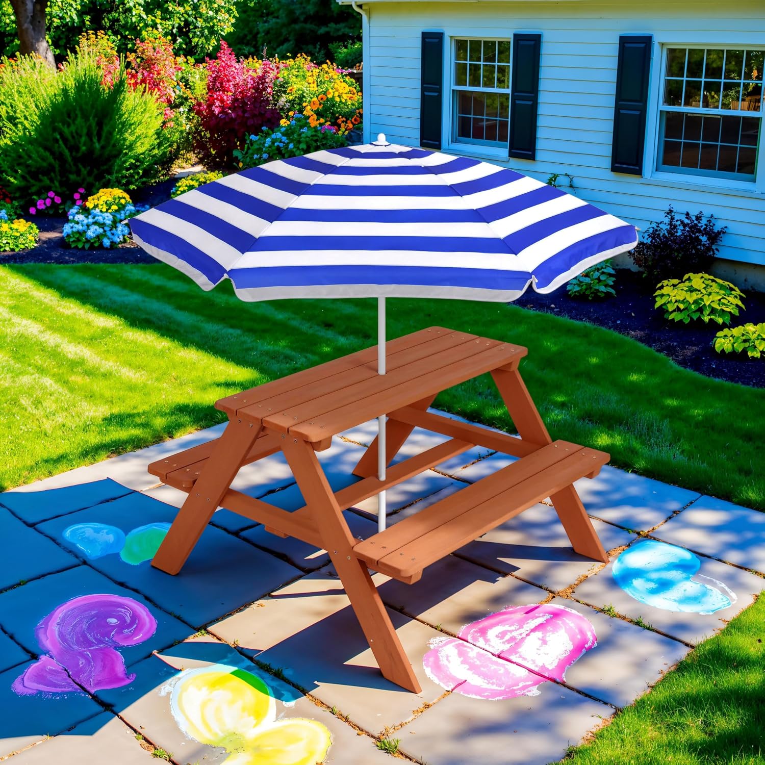 Деревянный детский стол для пи – обзор и цена Kids Outdoor Umbrella For Table